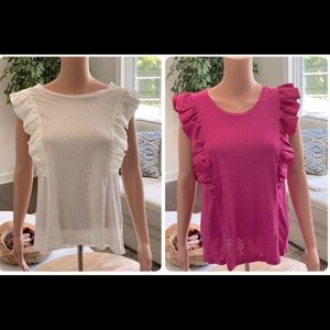 Bundle BCBGMAXAZRIA Ivory & Magenta Linen Tees